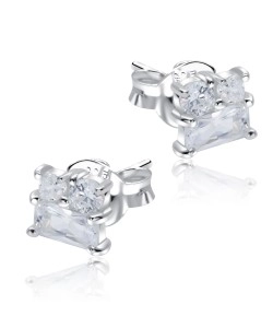 Beautiful Designed With CZ Stone Silver Ear Stud STS-5505